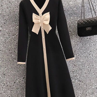 Plus Size Autumn Winter Knitwears Sweater Dresses Office Lad