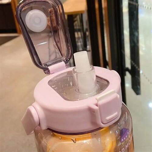 2 Liter Water Bottle with Straw Portable Large Capacity
