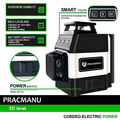 Pracmanu Mn Laser Level 12 Lnes 3D level Self-Levelng 360