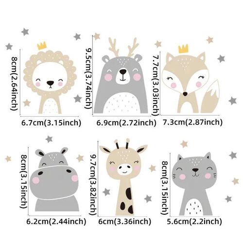 6pcs/set Boho Color Cute Smile Cartoon Animals Switch ers fo