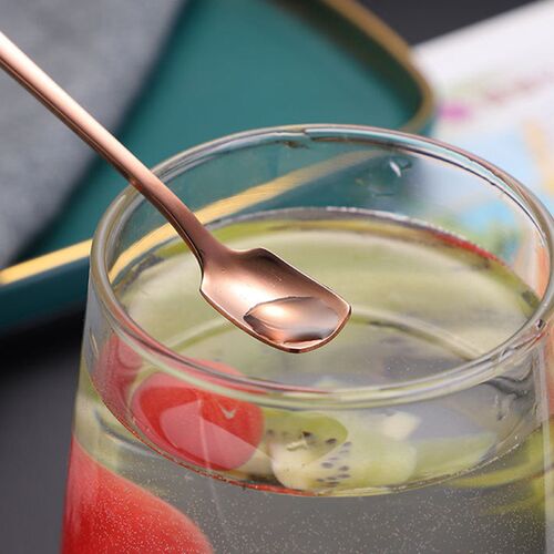 1PC Stainless Steel Square-Headed Teaspoon Long Handle Cutle