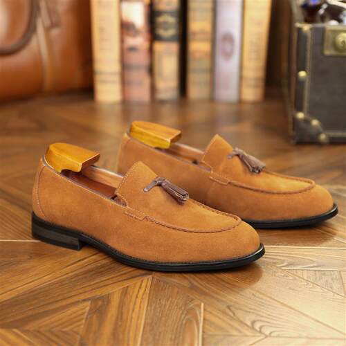 Summer tassel casual men leather shoes lazy slip-on loafers
