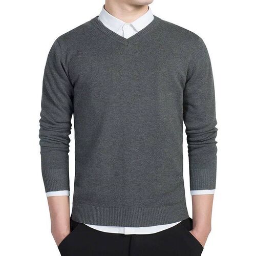 Sweater Men 2024 Autumn Casual Pullovers Men V-Neck Solid Co