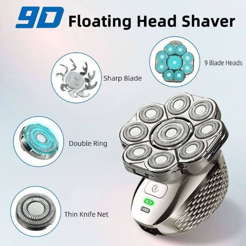 4D Head Shavers for Bald Men, Upgraded 9 Floating Heads 6-in