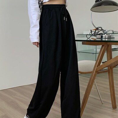 Gray Sweatpants for Women 2021 Autumn New Baggy Fashion Over