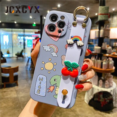 3D Cherry dinosaur astronaut Wrist strap Lanyard Soft case f