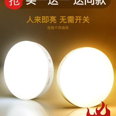 PIR Motion Sensor LED Night Light USB Rechargeable Lamp