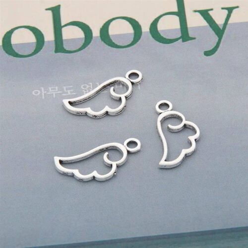 100pcs  Silver Color Cute  Wings Charms Angel Wings Pendant