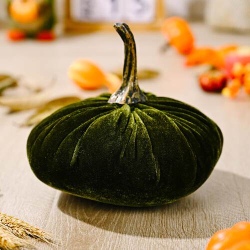 Handmade Velvet Pumpk Decor Super Soft Stuffed Pumpkin
