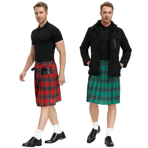 Mens Scottish plaid pleated skirt      男士苏格兰格纹百褶裙