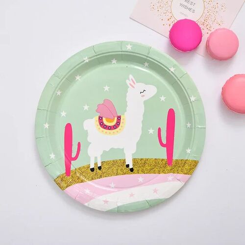 4 Colors Alpaca Llama Theme Party Decoration Disposable Tabl