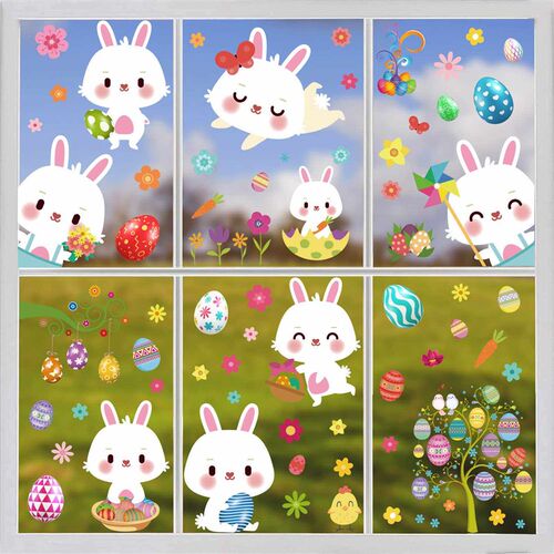 Easter Easter Bunny Egg Electrostatic Stickers Window Glass