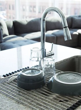 Kitchen Sink Drying Dish Rack Cup Holder Organizer Roll Stai