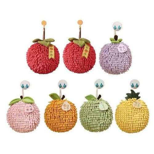 Chenille Hand Towel Wipe Towel Ball with Hanging Loop for
