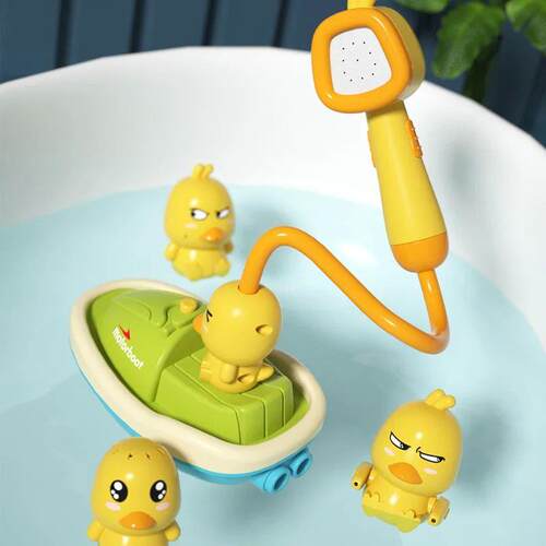 Baby Shower Bathroom Water Playing Little Yellow Duck Flower