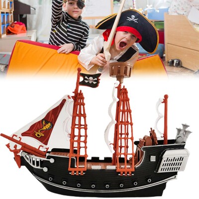 Halloween Pirate Ship Model Toy Character Ship Taxiing Boat