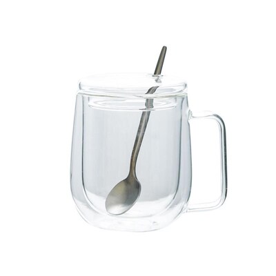 Glass Double Walled Heat Insulated  Tea Cup coffee mug