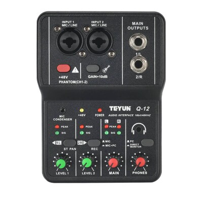 Teyun Portable Audio Interface Professional Mini External So