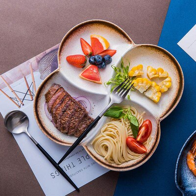 Japanese dining hall household four tray dish school set