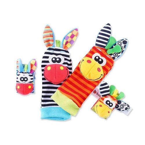 4PCS/SET Baby Rattle Toys Cute Stuffed Animals Wrist Rattle