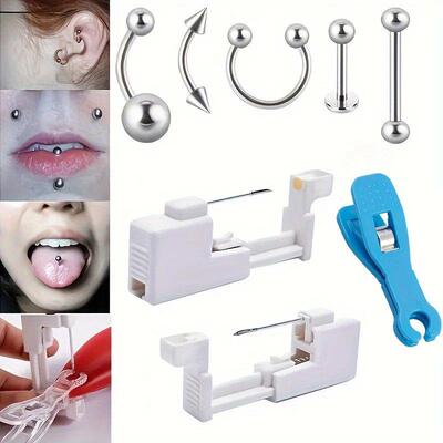 1 Set Professional Body Piercing Tool Kit Navel Tongue Eyebr