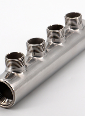 30不锈钢一寸内丝转六分外丝分水器 三通四通水油气管道分流器