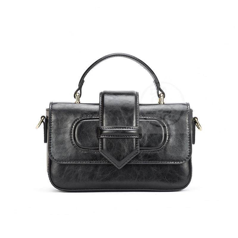-Leather womens bag shoulder diagonal small bag spring new图片