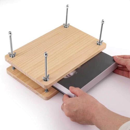 Wooden Book Press binding夹书器奶酪古籍修复缝线装订压花工具
