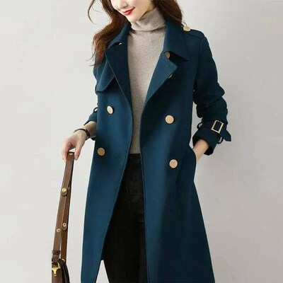 Casual nch Coat Women  Autumn Winter New Korean Office Lady