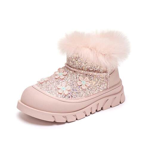 Childrens Snow Boots Girls 2025 Fleece-lined Padded tton Sh