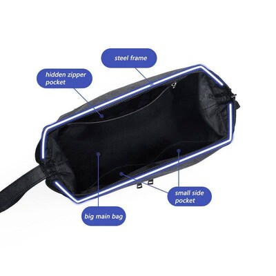 Toiletry Bag for Men Cosmetic Bag Double Layer with Zipper S