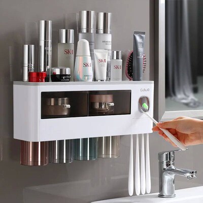 Bathroom Accessories Set Magnetic Adsorption Inverted Toothb