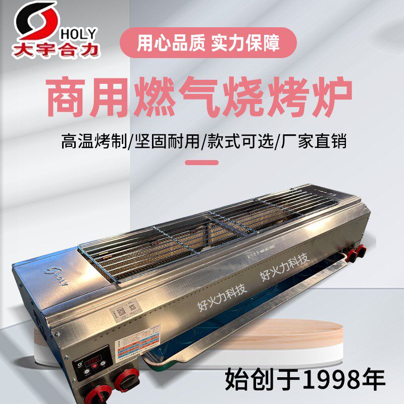 大宇合力燃气烧烤炉四控开关烤面筋串多功能炉子摆摊烤机架