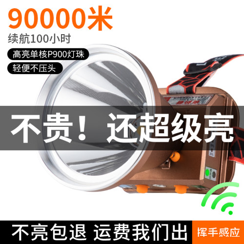 头灯强光充电超亮头戴式电筒疝气超长续航感应钓鱼LED进口激光炮