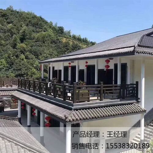 水泥木纹中式护栏新农村改造河堤阳台混凝土护栏仿木水泥护栏模具