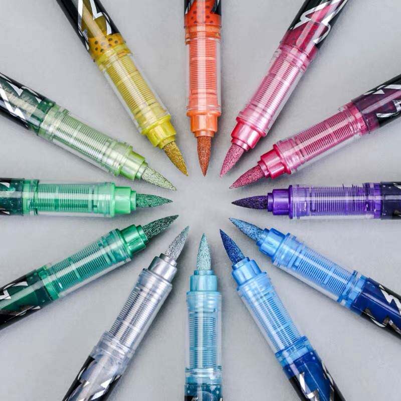 蓝单头金属色马克笔丙烯直液式可色美术绘果画容无品牌/大量水叠