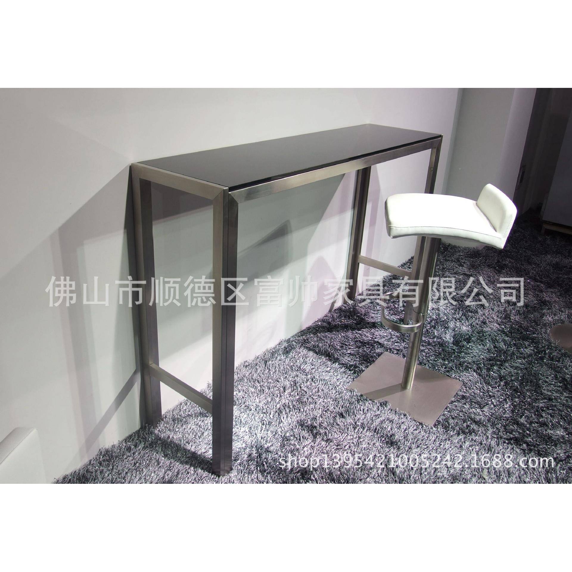富帅家吧 拉丝桌不具锈钢吧台 餐桌富帅 酒子高吧台