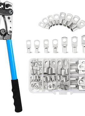 SC冷压端子窥口紫铜线 线鼻子HX-50B压线 线钳电缆裸端子钳电工专