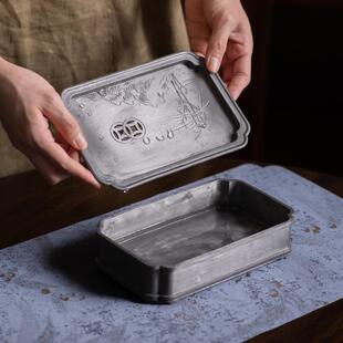 古壶建承干泡锡茶台复古日式功夫茶具茶盘水养壶承托sg025盘壶垫