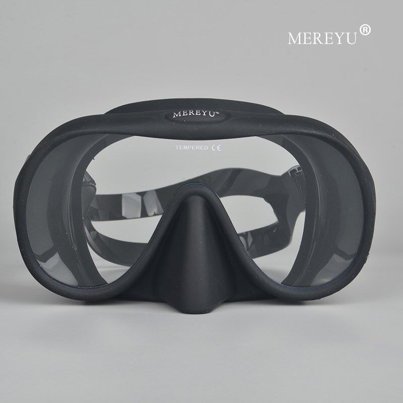 自由潜水肺面镜深潜浮潜面罩潜水镜泳镜护鼻一体大框防水防雾男女