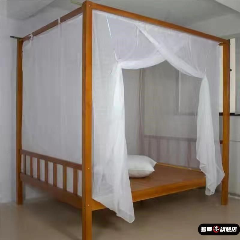 农村老式架子床蚊帐家用卧室加厚加密学生宿舍高低床绑绳穿杆特密