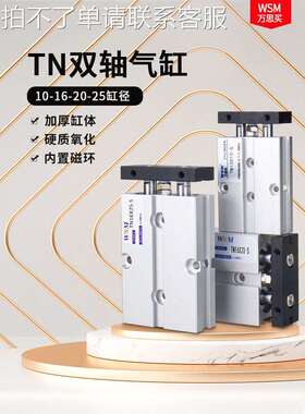 气动双轴双杆气缸TN10 TN16 TN20 TN25X30 40 50 60 70 80 90 100