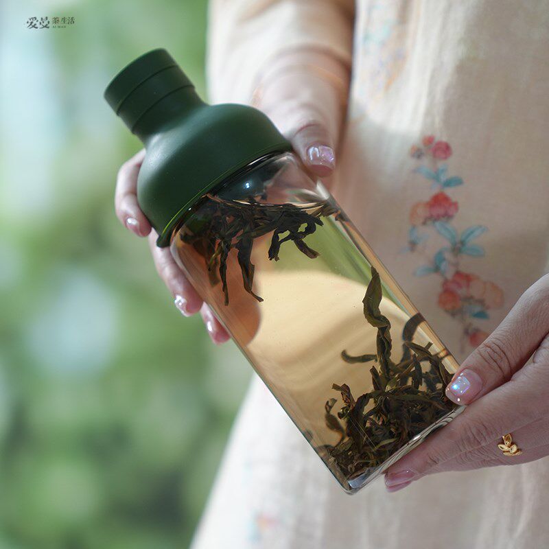 爱曼器加厚玻璃冷萃壶冷泡瓶过滤矽胶盖红茶单丛冷泡瓶大容量滤网