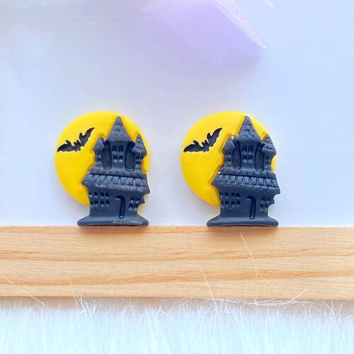 14Pcs New Cute Halloween Animals Flat Back Resin Cabochons S