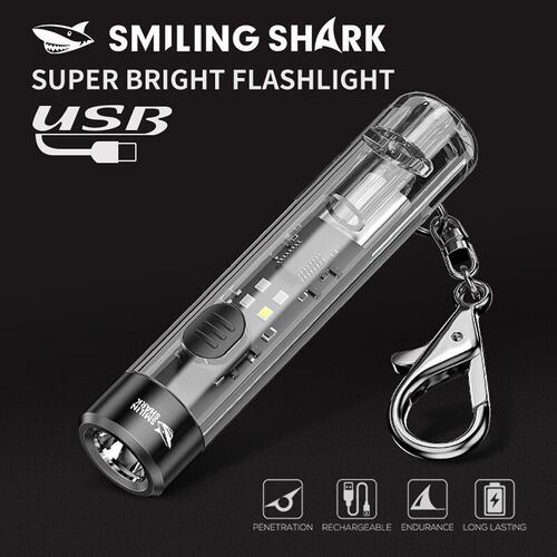 Mini portable keychain light red and blue flashing flashligh