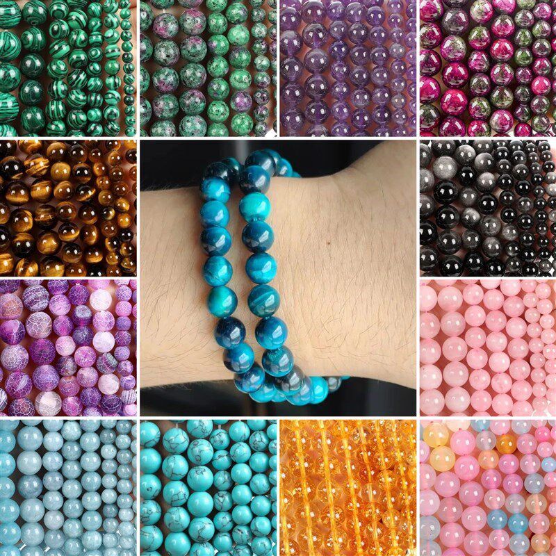 Natural Stone Beads Tiger Eye Amazonite Rose quartz Turquois