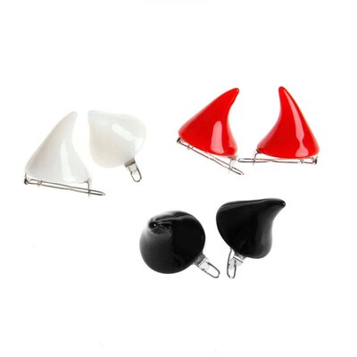 pair New Stereo Devil Horn Ear Clip Chic Halloween Cosplay