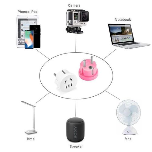 KR EU Plug Power Adapter Socket AU China CN US To EU Euro A1