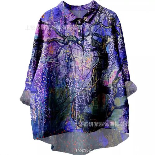 2024 Womens Loose Printed Round Neck Casual Large Size Wome