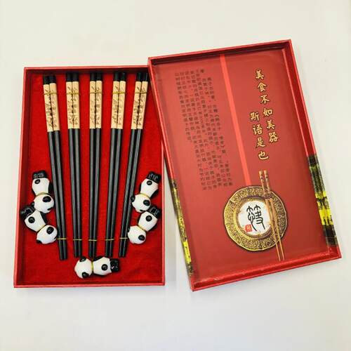 5in1 box Chinese souvenir China panda chopsticks gifts